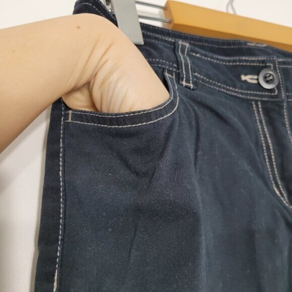 Style  Co Women's Navy Blue Comfy Soft Jean Cotton-Blend Wide Leg Pants Size 6 - Picture 7 of 11